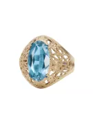  Akvamarín 14k žluté zlato Vintage Jewlery vrc074y